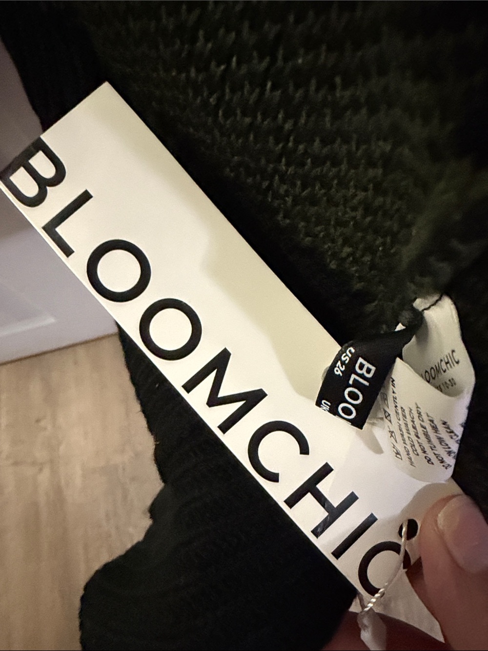BloomChic Black Ribbed Open Cardigan - Picture 2 of 2